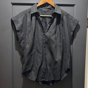 Olivaceous Black Cap Sleeve Blouse